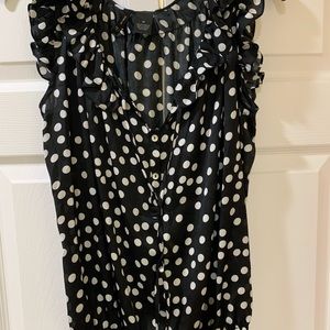 Black and White Sleeveless Blouse